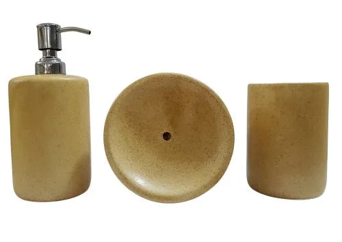 Brown Handcrafted Ceramic Bathroom Set
