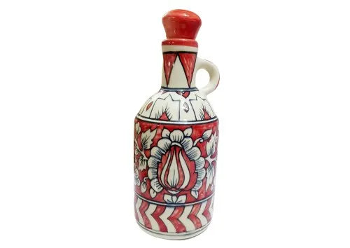 Red Mughal Handcrafted Ceramic Oil Dispenser