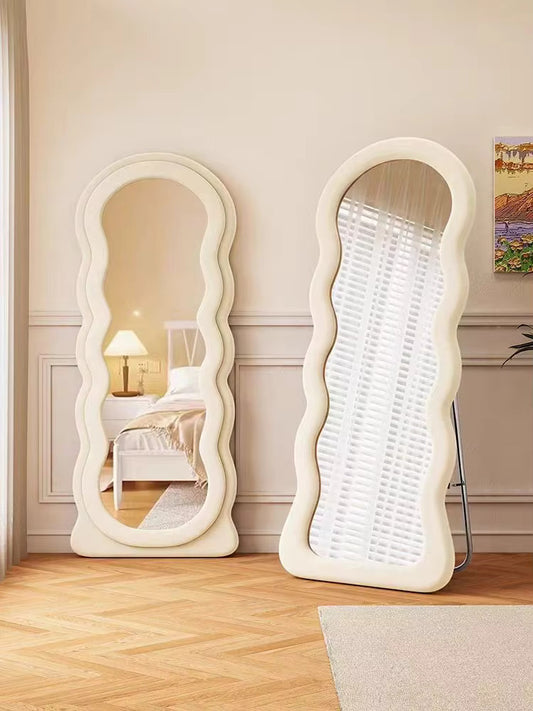 Wave Arched Mirror – Beige & Cream | Premium Modern Design