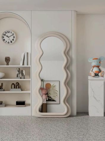 Wave Arched Mirror – Beige & Cream | Premium Modern Design
