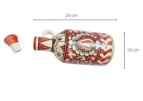Red Mughal Handcrafted Ceramic Oil Dispenser