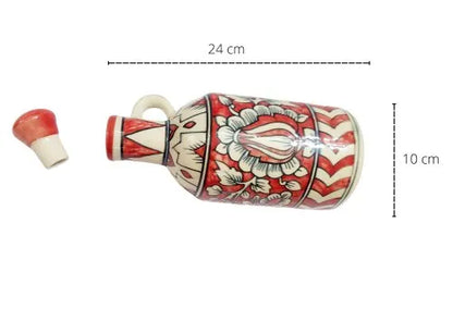 Red Mughal Handcrafted Ceramic Oil Dispenser