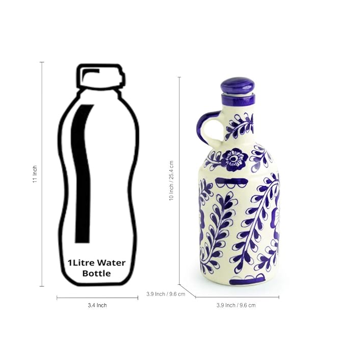 Handcrafted Ceramic Oil Dispenser - Blue