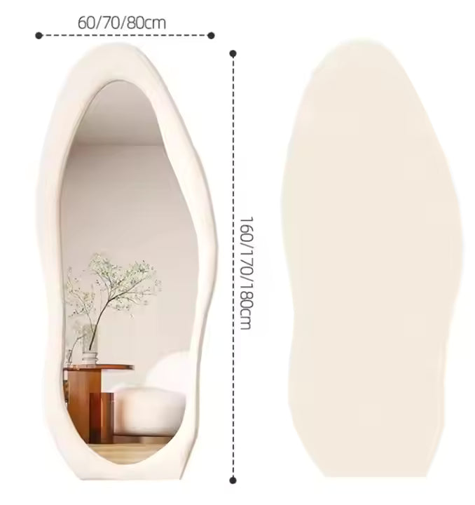 Organic Silhouette Full-Length Floor Mirror | Handcrafted Boho Luxe Statement | Cloud Shape