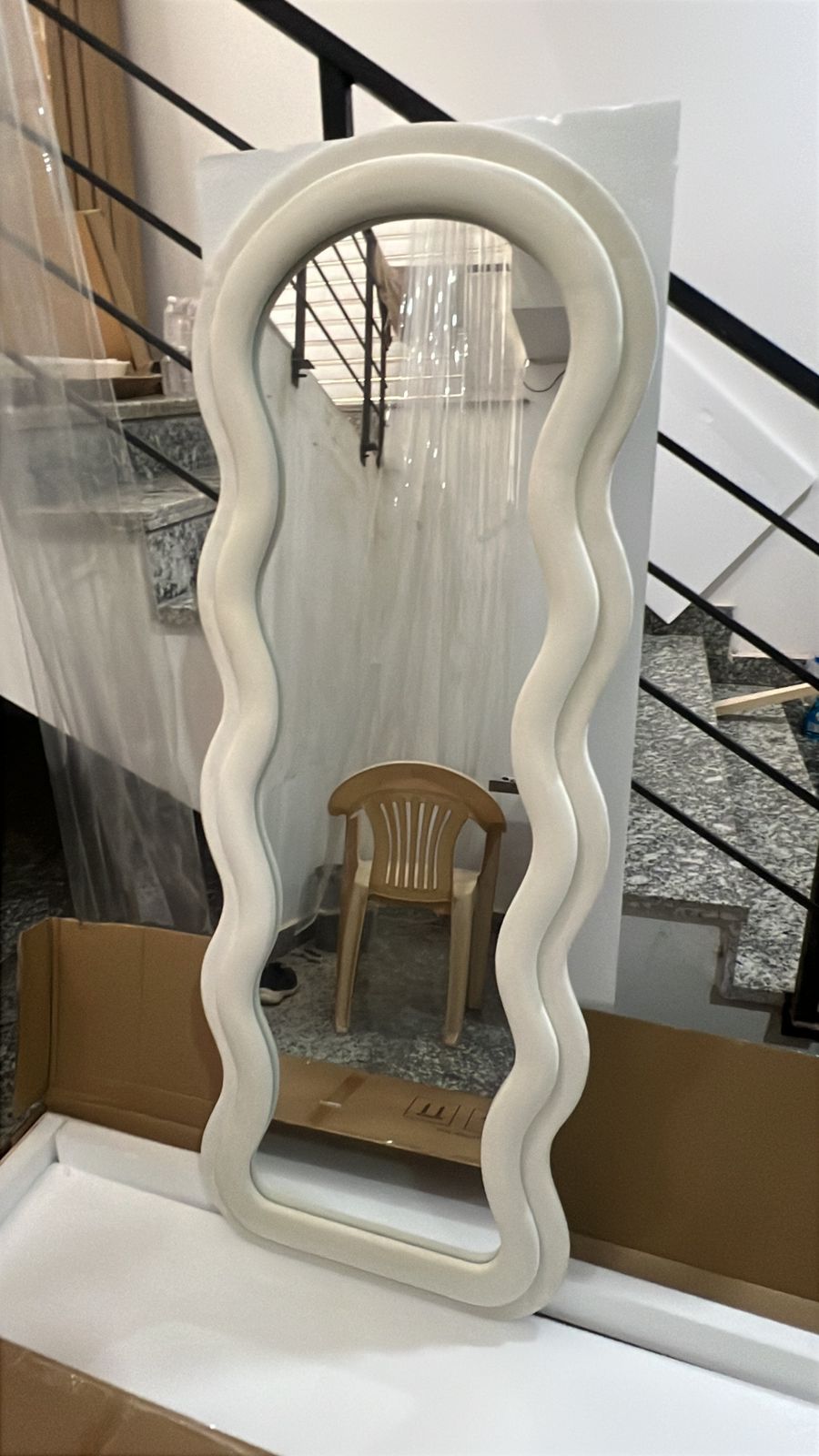 Wave Arched Mirror – Beige & Cream | Premium Modern Design