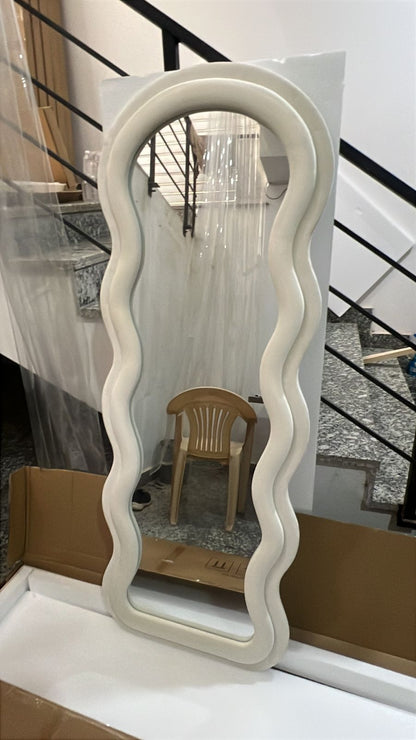 Wave Arched Mirror – Beige & Cream | Premium Modern Design