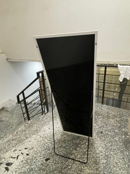 Minimalist Full-Length Mirror – White Metal Frame| Boxed Frame