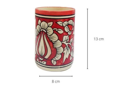 Ceramic Red Mughal Bathroom Set