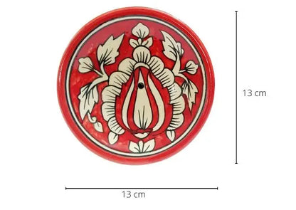 Ceramic Red Mughal Bathroom Set