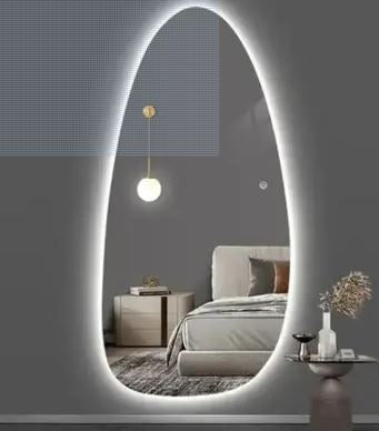 Kairahandcrafts KAIRA Teardrop Shape LED Mirror | Luxury Frameless Backlit Designer Wall Mirror Lighted Mirror