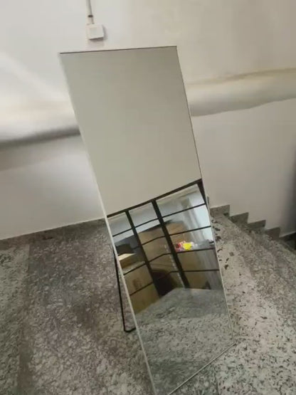 Minimalist Full-Length Mirror – White Metal Frame| Boxed Frame