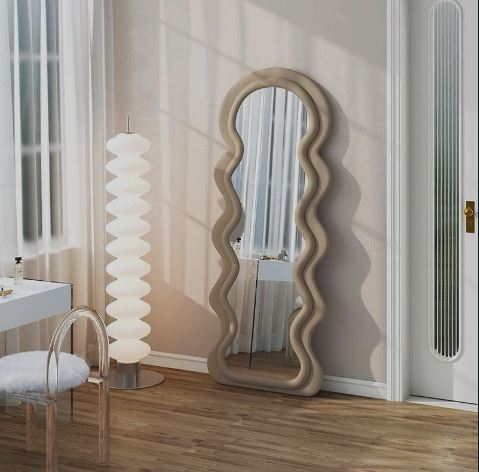 Wave Arched Mirror – Beige & Cream | Premium Modern Design